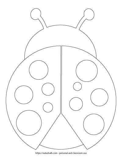 free printable large ladybug template with spots Ladybug Printables Free, Owl Patterns Free Printables, Ladybug Template, Ladybug Purse, Funny Fruits, Ladybug Coloring Page, Foreign Money, Coloring Crafts, Spring Template