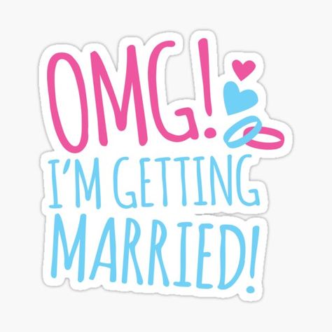 OMG! I’m getting MARRIED! • Millions of unique designs by independent artists. Find your thing. Im Getting Married, Learning Motivation, Pinky Promise, Bestie Goals, Ads Creative, Uplifting Quotes, The Brain, Couple Pictures, Success Stories