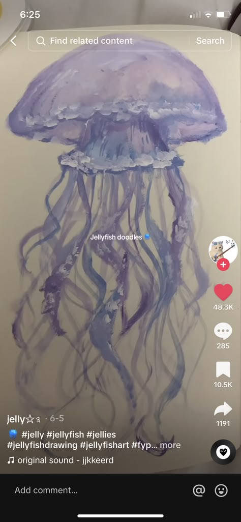 Jelly Fish Painting Ideas, Simple Jellyfish Painting, Oil Pastel Jellyfish, Jellyfish Oil Pastel, Jellyfish Pastel Drawing, Jelly Fish Drawing Color, Jellyfish Pixel Art, Jellyfish Pastel, Jellyfish Drawing Oil Pastel