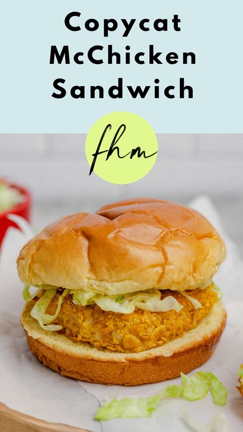 recipe - Copycat McChicken Sandwich Chicken Sandwich With Ground Chicken, Ground Chicken Mcchicken, Crispy Chicken Patty, Crispy Ground Chicken Burgers, Hot And Spicy Chicken Sandwich Mcdonalds, Fried Ground Chicken Patties, Mcchicken Sandwich Recipe, Mc Chicken Sandwich, Ground Chicken Lunch Ideas