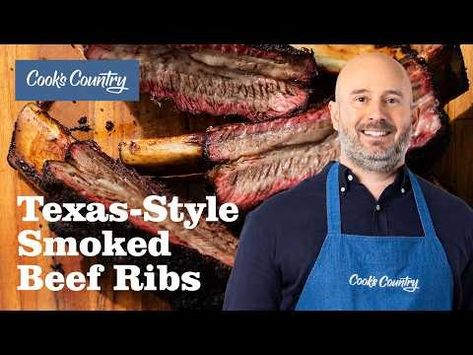 (20962) How to Make Texas-Style Beef Ribs | Cook's Country - YouTube Smoked Beef Ribs Recipe, Easy Blueberry Cobbler, American Test Kitchen, Smoked Beef Ribs, Legging Nike, Cooks Country, Beef Ribs Recipe, Cobbler Easy, Mustard Recipe