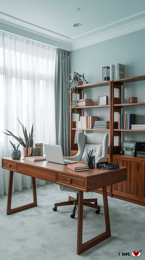 17 Home Office Ideas for a Productive and Stylish Workspace - I Luve It Cozy Home Office Ideas, Home Office For Two, Shared Home Office, Spare Bedroom Office, Bedroom Office Space, Office For Two, Masculine Decor, Cozy Home Office, Home Office Ideas