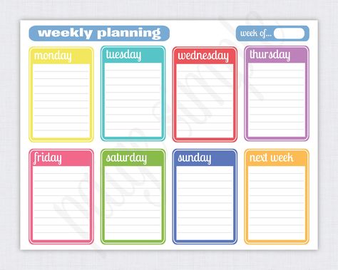 weekly planner template image 7 Free Printable Weekly Calendar, Free Weekly Planner Templates, Diy Weekly Planner, Simple Weekly Planner, Weekly Calendar Template, Payment Tracker, Calendar Advent, Weekly Planner Free Printable, Weekly Planner Free