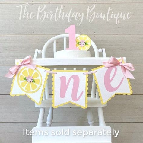 Lemon 1st Birthday, Lemon Birthday, Pink Lemonade Party, Twin Birthday Parties, Lemonade Party, First Birthday Party Decorations, 1st Birthday Themes, Confetti Birthday, Girl Birthday Themes