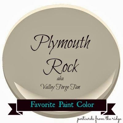 Postcards from the Ridge: Benjamin Moore Plymouth Rock aka Valley Forge Tan Benjamin Moore Plymouth Rock, Valley Forge Tan, Indoor Paint Colors, Taupe Paint Colors, Interior Paint Colors For Living Room, Plymouth Rock, Front Door Paint Colors, Door Paint Colors, Valley Forge