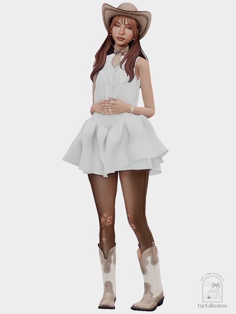 f a r f a l l a ♡ — Soft Cowgirl Lookbook ♡ ༄ look ONE | cowgirl hat |... The Sims 4 Cowgirl Cc, Sims 4 Horse Ranch Outfits, Cowboy Sims 4 Cc Clothes, Sims 4 Cowgirl Boots Cc, Sims 4 Cc Cowgirl Hat, Ts4 Cowgirl Cc, Sims 4 Cowgirl Hat, Sims 4 Cowgirl Boots, Sims 4 Horse Cc Clothes