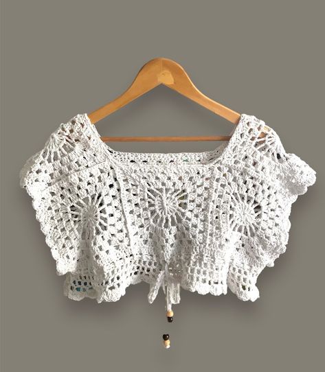 Granny Square Boho Top Crochet Top Granny Square Crop Top - Etsy Triangle Granny Square Top, Granny Square Summer Top, Crochet Square Top, Top Granny Square Crochet, Granny Square Top Pattern, Crochet Top Granny Square, Granny Square Crochet Top, Square Crop Top, Summer Top Crochet