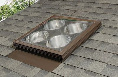 Steps for installing a tubular skylight or light tunnel to bring in natural light. Tubular Skylight Before And After, Tube Skylight, Velux Sun Tunnel, Light Tubes Skylight, Sun Tube, Sun Tunnel Skylight, Skylight With Led Lights, Solar Tubes Skylight, Solar Tube Lighting