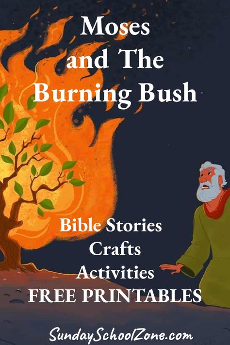 Moses And The Burning Bush Object Lesson, Moses And The Burning Bush Activities, Moses And The Burning Bush Craft, Moses Burning Bush Craft, Burning Bush Bible, Prophets Stories, Wednesday Meals, Biblical Crafts, Moses Burning Bush