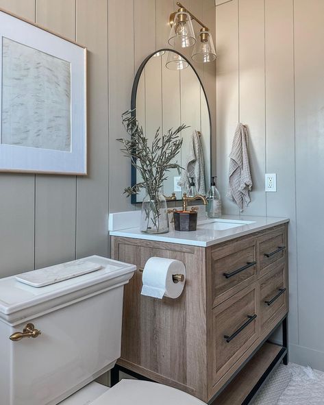 Woods Home, Vanity And Mirror, Guest Bathroom Decor, Full Bathroom Remodel, Shower Fixtures, Bathroom Remodel Designs, Decor Baie, Bathroom Reno, Bathroom Inspiration Decor