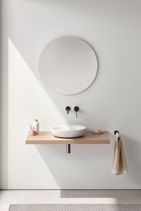 Japandi Bathroom, Ikea 2015, Desain Pantry, Faucet Design, Interior Minimalista, Bad Inspiration, Minimalism Interior, Minimalist Bathroom, Bath Tub