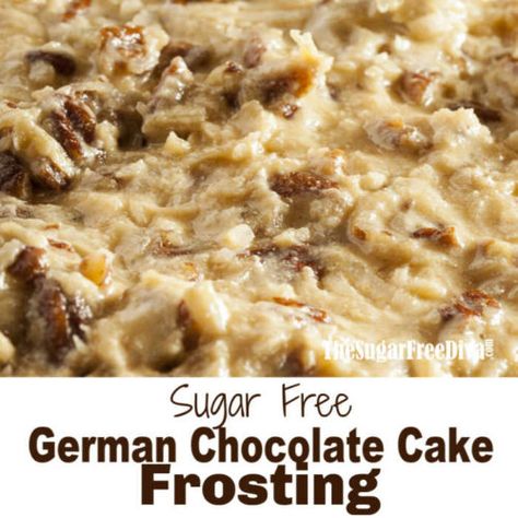 Sugar Free German Chocolate Frosting, Keto German Chocolate Frosting, Sugar Free German Chocolate Cake, Keto Bakes, Sugar Free Frosting Recipe, Sugarfree Cake, Keto Frosting, German Chocolate Cake Frosting, German Chocolate Frosting