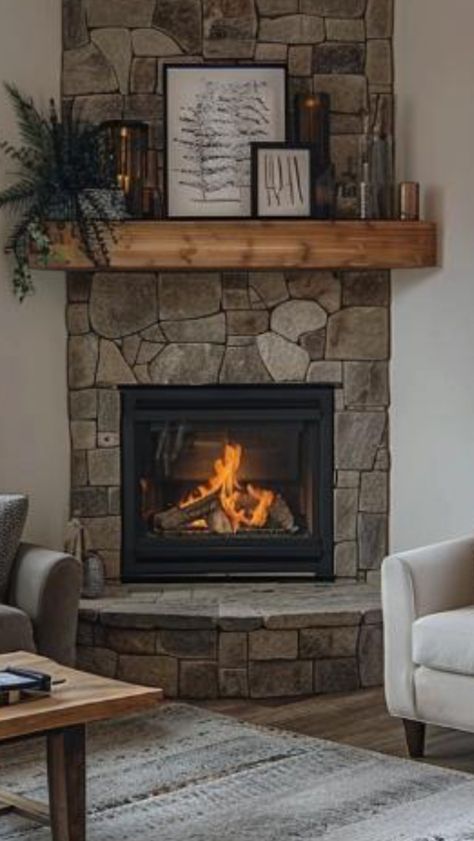 Brick Corner Fireplace, Corner Brick Fireplace, Corner Brick Fireplaces, Cosy Living, Cosy Living Room, Corner Fireplace, Fireplace Ideas, Brick Fireplace, Home Projects