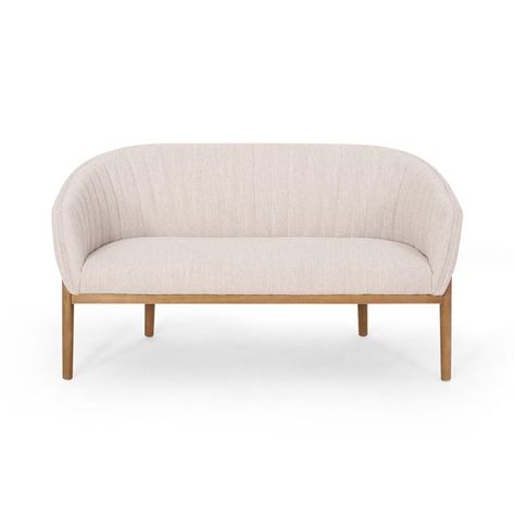 Best Selling Home Décor Galena Midcentury Beige Polyester Loveseat Mid Century Modern Glam, White Loveseat, Modern Loveseat, New Interior Design, Glam Room, Boho Chic Furniture, Noble House, Christopher Knight Home, Boho Chic Decor