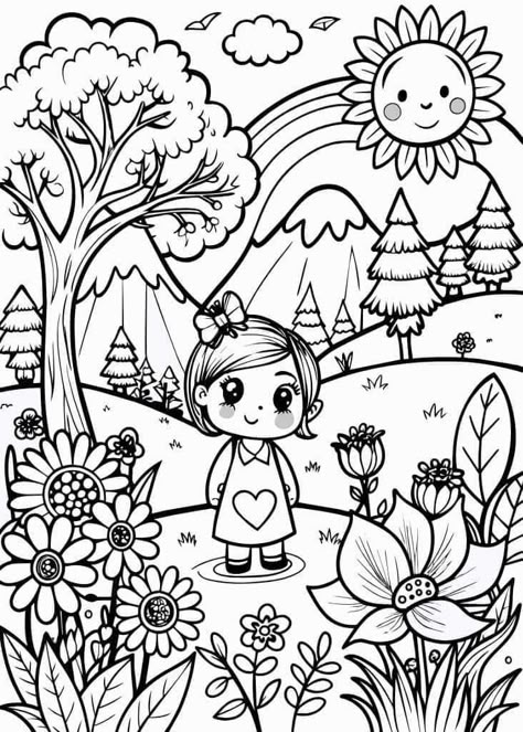 Kids Colouring Printables, Free Coloring Pages For Kids, Disney Princess Coloring Pages, Cat Coloring Book, Kids Animals, Mickey Mouse Art, Spring Coloring Pages, Childrens Drawings, Colouring Printables