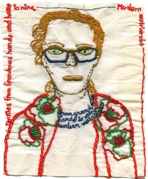 Portrait Abstract, Embroidered Portrait, Antique Textiles, Fabric Art, Embroidery Art, Textile Art, Cross Stitch Embroidery, Embroidery Stitches, Fiber Art