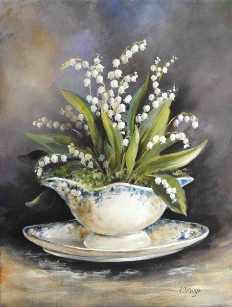 Laurence Devoge. Muguet Pastel Inspiration, Lilies Flowers, Academic Drawing, Lily Of The Valley Flowers, Valley Flowers, Flower Painting Canvas, Advocate Art, Floral Drawing, Flower Art Painting