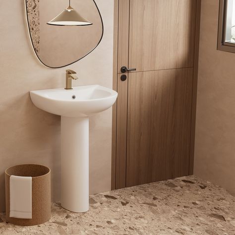 💡Transform your bathroom with the #LosFlexi Semi-Circular Pedestal Sink! 🚰
✅ Space-Saving Design – Perfect for smaller bathrooms, offering functionality without compromising style.
✅ Elegant Semi-Circular Shape – Modern, sleek design that adds sophistication to any bathroom décor.
✅ Durable Build – Crafted with high-quality materials for long-lasting performance.
✅ Easy to Maintain – Smooth, easy-to-clean surface keeps your sink looking new with minimal effort.
Upgrade your bathroom today wit... Contemporary Pedestal Sink, Powder Room Ideas Pedestal Sink, Powder Room Ideas, Pedestal Sink, Style Elegant, House Inspo, Powder Room, Small Bathroom, Space Saving