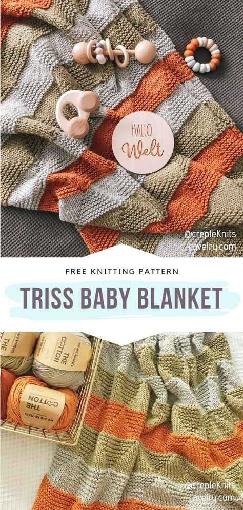 3 Color Baby Blanket Knit, Beginner Knitting Patterns Baby Blanket, Baby Knit Blankets, Fall Knit Blanket Pattern, Double Knit Blanket Free Pattern, Double Knit Blanket Pattern, Gender Neutral Knit Baby Blanket, Knitting Patterns Blankets Easy, Baby Girl Knit Blanket