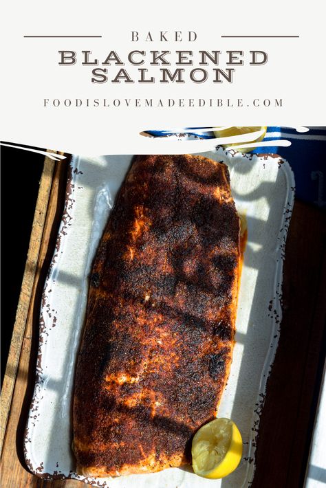 Baked Blackened Salmon, Blackened Salmon Recipes, Salmon Recipes Oven, Oven Salmon, Cajun Salmon, Blackened Salmon, Tummy Yummy, Diner Recipes, Salmon And Rice