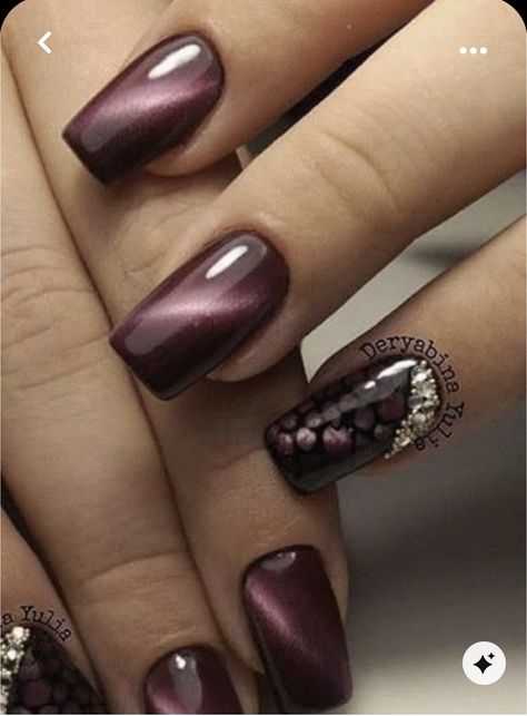 Black Cherry Nails, Beauty Hacks Nails, Cherry Nails, Cat Eye Nails, Art Color, Black Cherry, Nails Design, Nail Inspo, Gel Nails