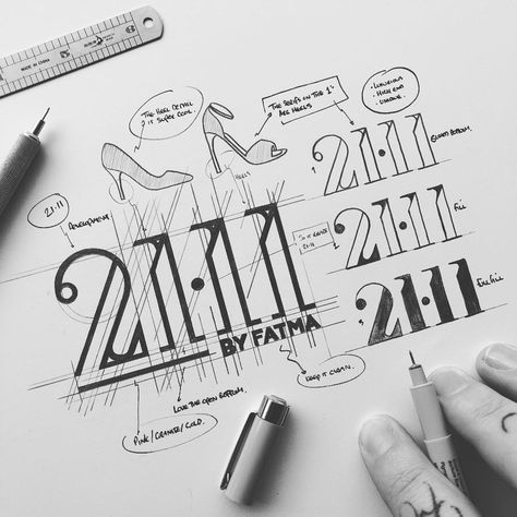 James Martin • Logo Designer on Instagram: “21.11 BY FATMA . CONCEPT BUILDING AND TYPOGRAPHY CREATION. . The awesome Fatma - who is the owner of 21.11 - is in the business of…” English Typography, Logo Sketch Design, Logo Folio, Share Logo, Logo Description, Typographic Logo Design, Salon Logo Design, Logo Design Inspiration Creative, Logo Sketches