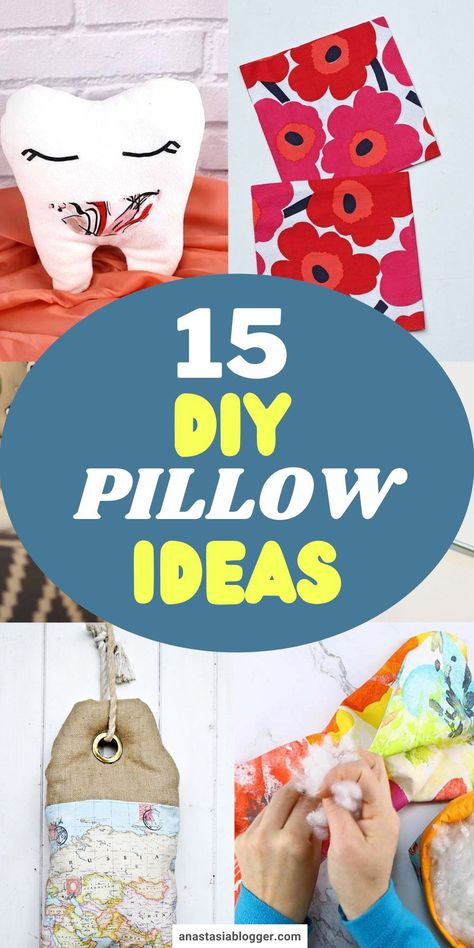 There's just something about pillows that are so comforting the moment you look at them. Here are 15 soft and fluffy DIY pillows you can easily do! #pillowcrafts #diypillow Diy Pillows Decorative, Diy Kids Pillows, Diy Flower Pillow, Anastasia Blogger, World Map Fabric, Stenciled Pillows, Pillows Diy, Diy Teething, Pillows Decorative Diy