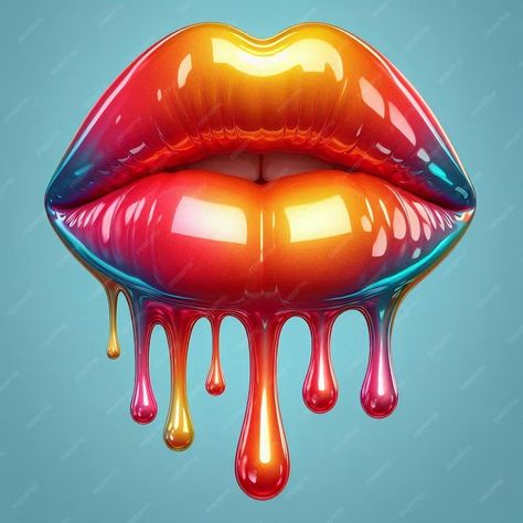 Premium Photo | Dripping in Rainbow Glossy Lips of Color Rainbow Images, Business Card Maker, Poster Maker, Card Banner, Poster Invitation, Glossy Lips, Lip Art, Presentation Template Free, Eyes Lips