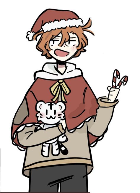 Chuuya Bsd, Nakahara Chuuya, Anime Christmas, Chuuya Nakahara, December 23, Silly Dogs, Christmas Icons, Stray Cat, Bongou Stray Dogs