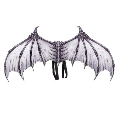 Bone Wings, Wings Cosplay, Demon Wings, Halloween, Fabric, White, Black