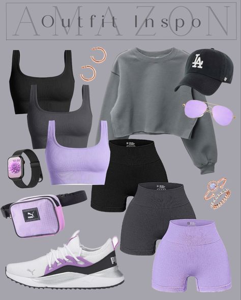 Loving this color💜 Women’s activewear, workout outfits, gym outfit, gym essentials, matching sets, ootd, summer outfit ideas, athleisure, gym outfit Inspo, women’s sneakers, puma shoes, comfy outfit idea, trending color, Amazon clothes, Amazon finds, matching gym set, ootd fashion, mom outfit, athletic wear, cute outfit idea, purple aesthetic, gym aesthetic Short Workout Outfits, Athlete Aesthetic Outfits, Workout Outfits For Women Aesthetic, Gym Summer Outfits, Cute Workout Outfits Aesthetic, Women’s Gym Outfits, Workout Essentials For Women, Purple Gym Aesthetic, Gym Outfit Ideas Women