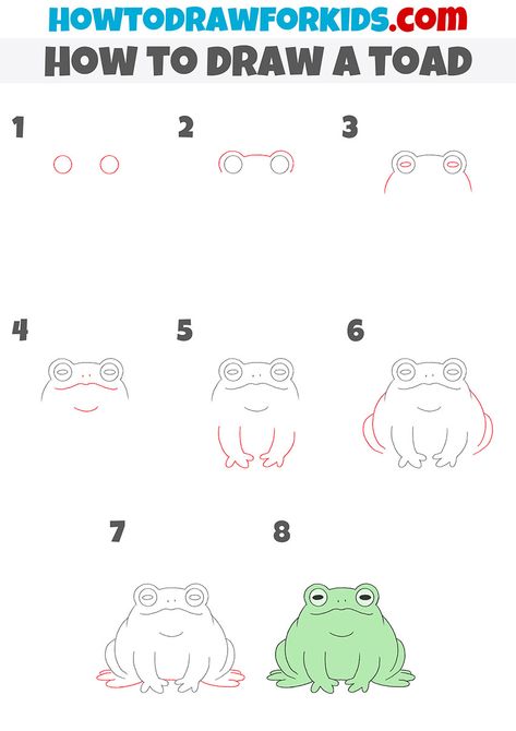 How To Draw Toad, How To Draw A Gecko, How To Draw Frogs, How To Draw A Frog Step By Step, Toad Drawing Easy, Frog And Toad Drawing, How To Draw Characters Step By Step, Cartoon Step By Step Drawing, How To Draw A Frog