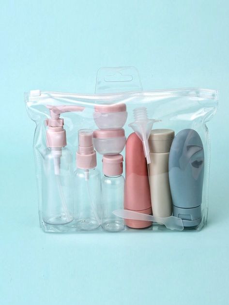 11pcs Travel Bottles Containers With Toiletry Bag, Leak-proof Liquid Dispensing Bottle, Carry-on Cosmetic Bag, 1set 11 In 1 Travel Accessories For Airplane,Travel Bottles Kit, Leak Proof Portable Toiletry Containers Set, Clear PET Flight Size Cosmetic Containers For Lotion, Shampoo, Cream, Soap With Portable Bag, Travel Essentials Travel Bottles Set Pumps Lotion Bottle Travel Accessories Dorm Essentials for Bathroom Fine Mist Spray Bottle, Lotion Containers, Travel Bottle Set, Travel Size Toiletries, Printed Makeup Bag, Makeup Bag Organization, Portable Bag, Lotion Bottle, Cosmetic Containers