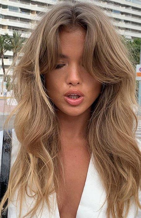 Haircuts For Wavy Hair, Blonde Hair Looks, Fringe Hairstyles, Long Hair With Bangs, Brown Blonde Hair, Long Blonde, Long Blonde Hair, Hair Inspo Color, Curtain Bangs