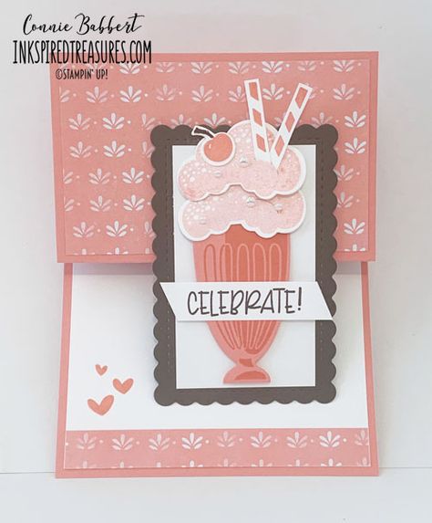 Stampin Up Milkshake, Stampin Up Milkshake Cards, Share A Milkshake Stampin Up Cards, Share A Milkshake Cards, Share A Milkshake, Ice Cream Cards, Country Bouquet, Happy Monday Everyone, Step Cards