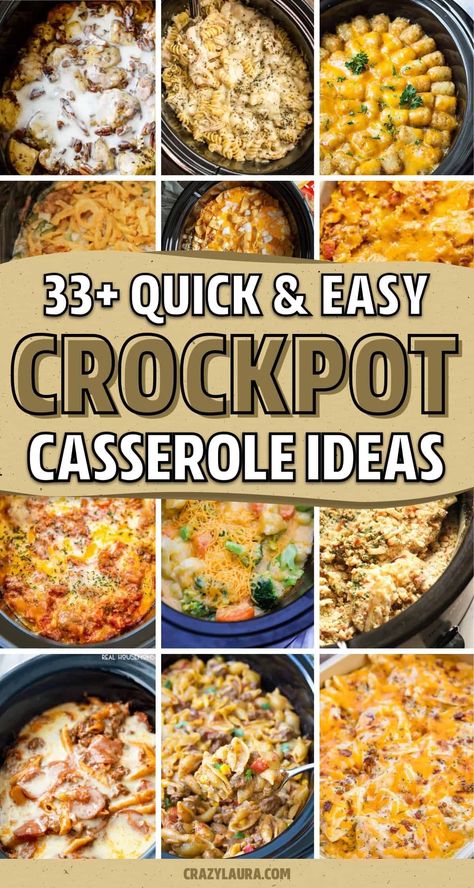 If you're looking for a new slow cooker recipe for lunch or dinner... check out these super tasty and easy to make crockpot casserole recipe tutorials and ideas for inspiration to get started cooking! Easy Hearty Crockpot Meals, Crockpot Casseroles Dinner, Fall Potluck Crockpot Recipes, Easy Good Crockpot Meals, Crockpot Recipes For Beginners, Complete Crockpot Meals, Quick Easy Slow Cooker Meals, Crockpot Recipe For Potluck, Crockpot Carry In Ideas