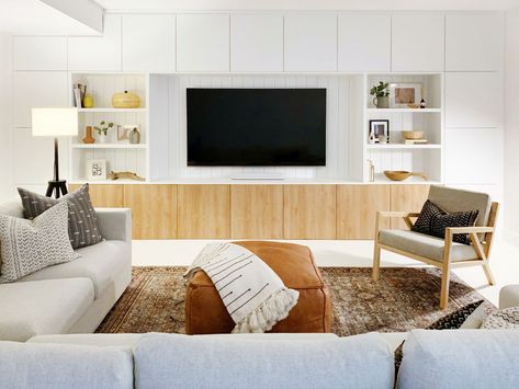 Basement Vibes, Ikea Built In, Crazy Lady, Living Room Wall Units, Modern Basement, Ikea Living Room, Bedroom Images, Wall Units, Tv Wall Unit