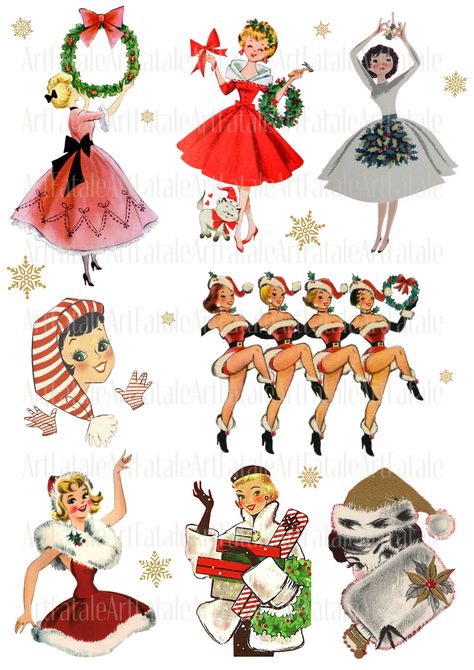 School Collage, Vintage Christmas Photos, Ghost Of Christmas Past, 60s Women, Pretty Journals, Dark Christmas, Vintage Christmas Images, Christmas Card Crafts, Journal Scrapbook