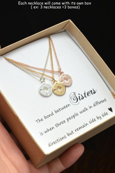 Sister Necklace For 3 Jewelry, Sister Jewelry For 3, Gifts For Sister Christmas, Sister Necklaces, Sister Rings, Forever Necklace, Little Sister Gifts, Sister Christmas, Sister Bracelet