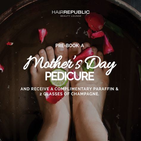 ‪#‎MothersDay‬ is just around the corner! We have the perfect special just for you moms because you deserve it most. Book in for two Mother's Day Special ‪#‎Pedicures‬ at ‪#‎HRBL‬ and you will receive two glasses of champagne and complimentary ‪#‎paraffin‬ treatments! Our special is on now until the end of May 2016. ‪#‎Ottawa‬ ‪#‎Oldottawasouth‬ ‪#‎ottawasalon‬ ‪#‎ottawaspa‬ ‪#‎salonspa‬ ‪#‎mothersday2016‬ Pedicure Promotions Ideas, Nails Photo, Mother's Day Promotion, Pedicure Ideas, Spa Ideas, Social Design, Lash Room, Beauty Lash, Mothers Day Special