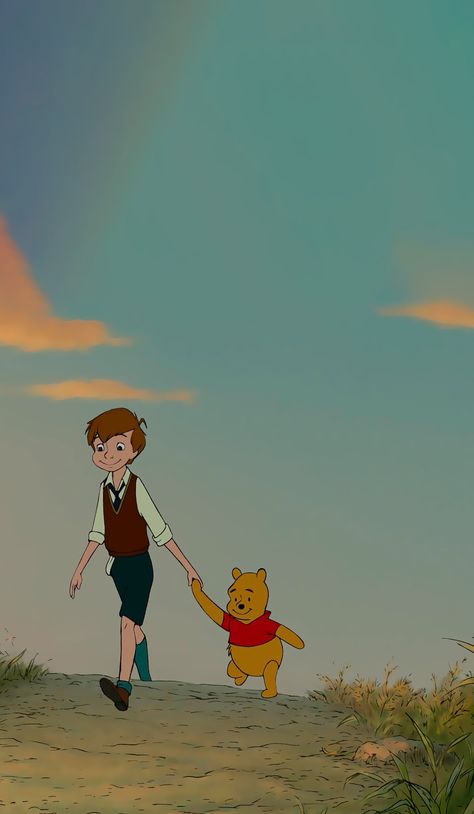 Christopher Robin & Winnie The Pooh | Wallpaper Disney Viejo, Winnie The Pooh Wallpaper, Pooh Wallpaper, Disney Christopher Robin, Lindo Disney, Winnie The Pooh Drawing, Winnie The Pooh Cartoon, Pooh Corner, Foto Cartoon