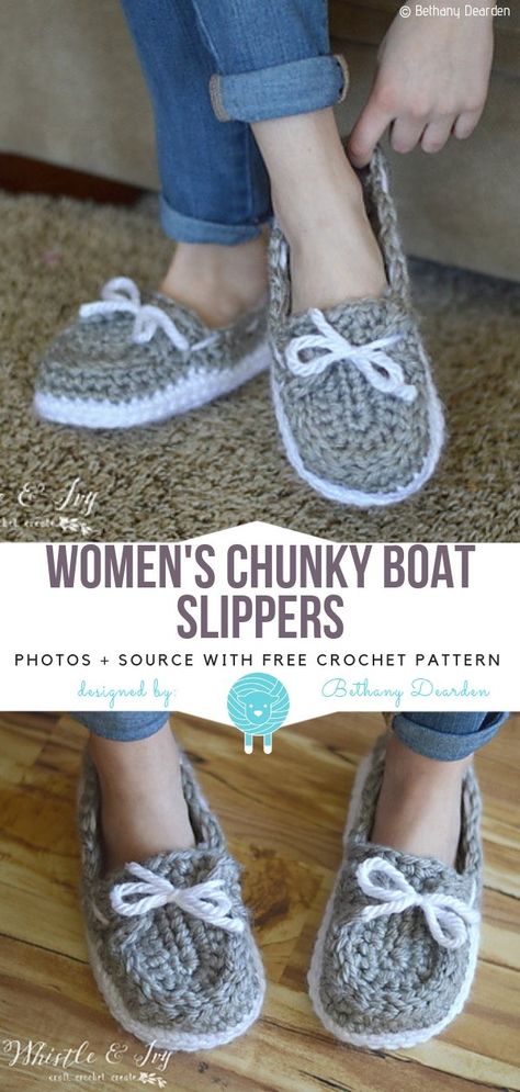 Chunky Wool Crochet, Crochet Slipper, Slippers Crochet, Crochet Slippers Free Pattern, Crochet Shoes Pattern, Crochet Slipper Pattern, Womens Crochet Patterns, Crochet Boots, Boots Patterns