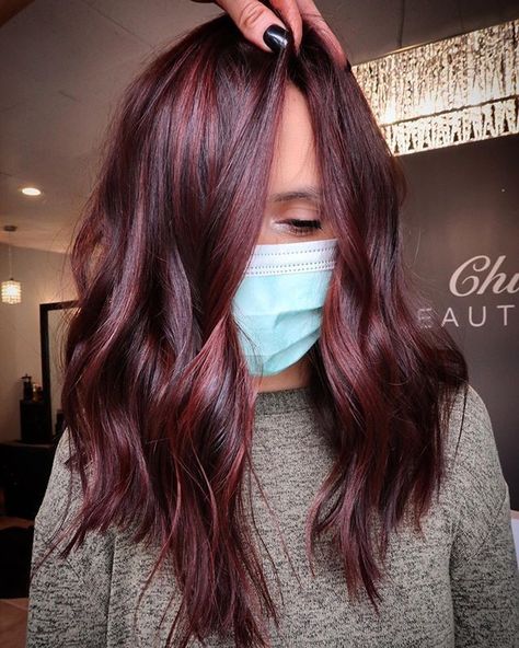 Merlot Hair, Boysenberry Color, Pelo Color Borgoña, Rambut Brunette, Wine Hair, Dark Auburn, Hair Color Burgundy, Color Highlights, Beauty Treats