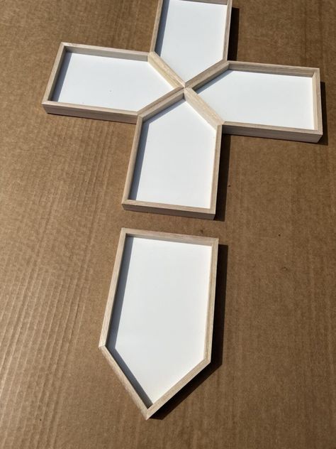 How To Make A Cross Out Of Dollar Tree Dry Erase Boards - The Shabby Tree Decorative Crosses Diy, Diy Wall Cross, Diy Cross Crafts, Jenga Block Cross, Dollar Tree Cross, Picture Frame Cross, Faith Craft, Wooden Crosses Diy, Wood Crosses Diy