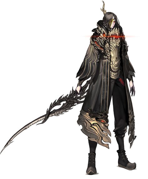 Male Design - Characters & Art - Blade & Soul Soul Character Design, Blade And Soul Outfits, Medieval Fantasy Clothing, Hyung Tae Kim, Male Design, Blade And Soul, Soul Art, Fantasy Warrior, Character Design Male