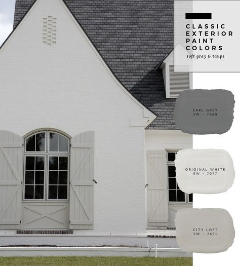 Renovation Facade, Exterior Paint Color Combinations, Stucco House, Stucco Colors, Paint Color Combinations, House Paint Color Combination, Color Combinations Paint, Gray House, Exterior House Paint Color Combinations