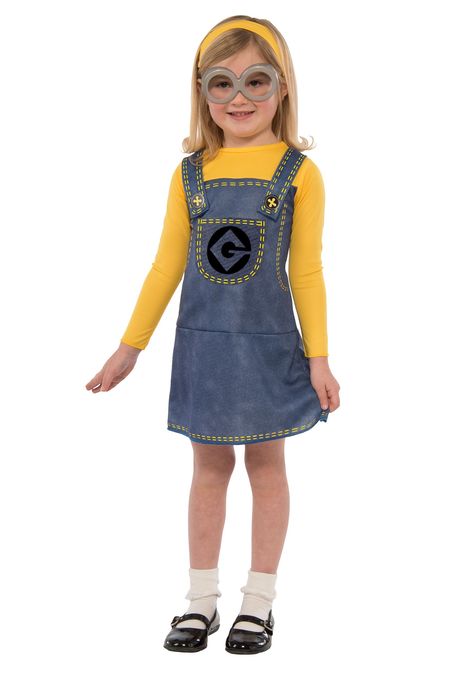 Minions Girls Costume Dress Up Set Halloween Diy Ideas Costumes, Girl Minion Costume, Minions Costumes, Minion Dress Up, Halloween Minions, Minions Costume, Halloween Costume Party Ideas, Minion Dress, Despicable Me Costume