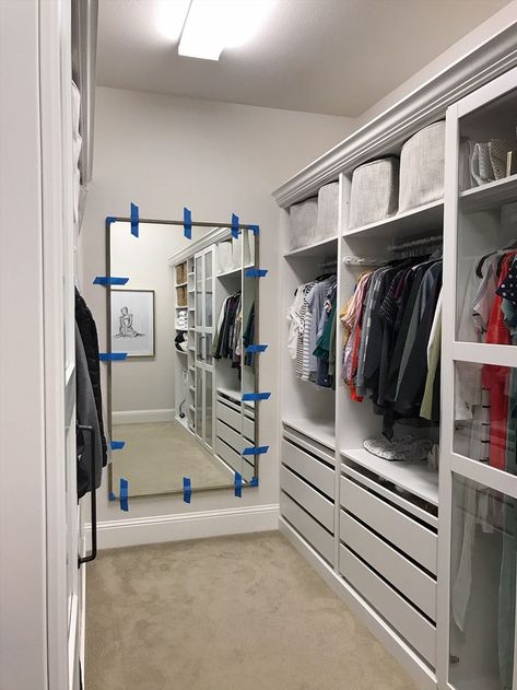 Oct 10, 2019 - Check out how we completely transformed our closet and made it look like expensive built-ins with this afforable IKEA PAX hack! Walk In Closet Ikea, Ikea Closet Hack, Pax Hack, Ikea Pax Hack, Ikea Pax Closet, Pax Closet, Ikea Closet, Closet Hacks, Organized Closet