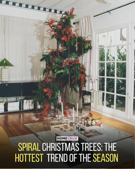 Spiral Christmas Trees - the hottest trend of the season! 🌀🎄✨ Viral Christmas Decor, Suspended Christmas Tree, Floating Christmas Tree, Spiral Christmas Tree, Crystal Christmas Tree, Pine Branches, Pine Branch, In The News, Chicken Wire