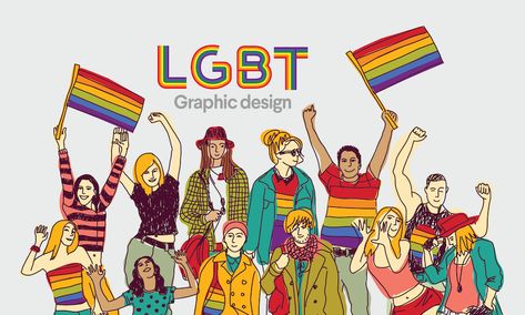 Don't know where to start with a design project for an LGBTQ audience? Compiled here are design examples that are just as diverse as the community itself. Lgbtq Drawing Ideas, Lgbtq Drawing, Lesbian Symbol, What Is Graphic Design, Rainbow Flags, Wake Ideas, Current Design Trends, Art Photography Portrait, Queer Art